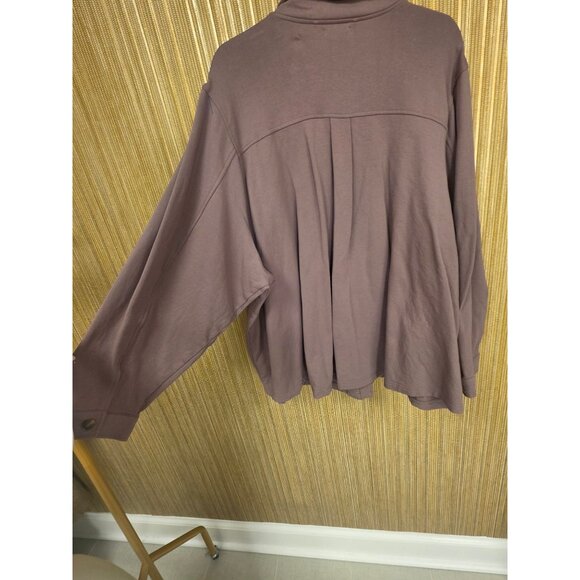 Torrid Womens Button-Up Collared Shirt Jacket Size 5X Dusty Mauve Shacket Warm - Picture 2 of 9